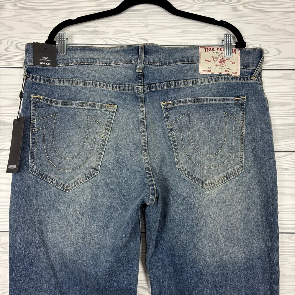 True Religion Men’s Ricky Relaxed Straight Jeans Size 36X34 NWT - Picture 11 of 16